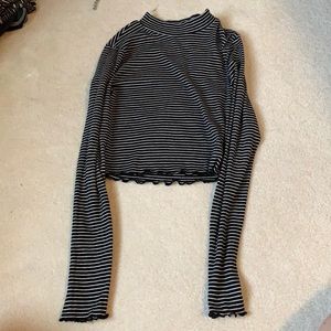 lettuce edged striped turtle neck